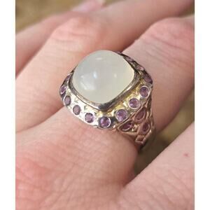 Moonstone and amethyst sterling silver